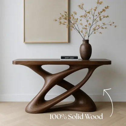 Handcrafted Solid Wood Nexus Console Table – Contemporary Organic Design Lynnsnail