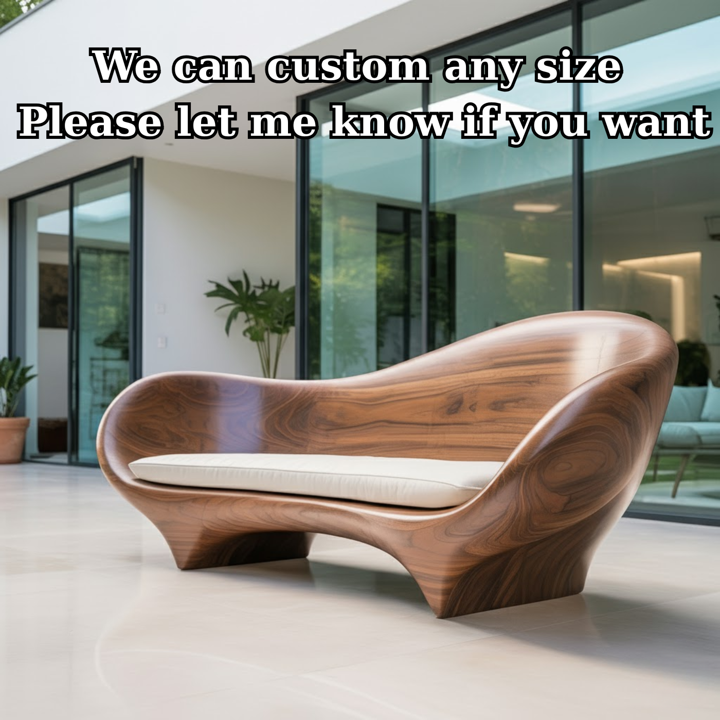 Handcrafted Solid Walnut Sofa – Modern Sculptural Wood Couch with Smooth Organic Curves Lynnsnail