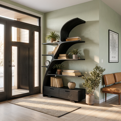 Modern Wooden Bookshelf For Living Area Lynnsnail