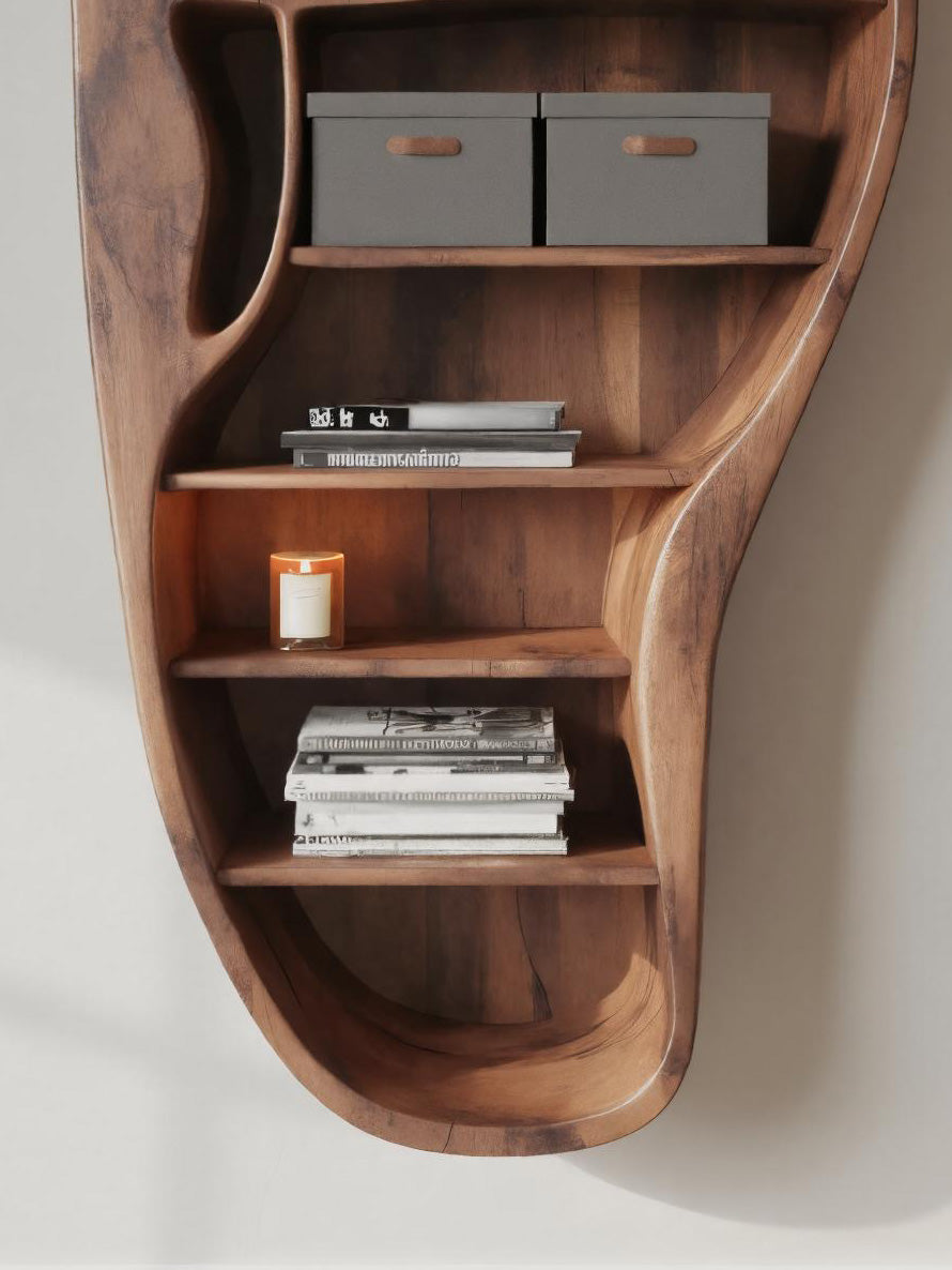 Organic Wall Bookshelf With Sculptural Design For Living Room Or Office Lynnsnail