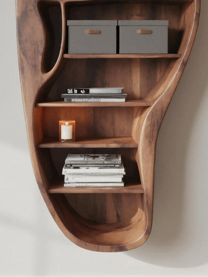 Organic Wall Bookshelf With Sculptural Design For Living Room Or Office Lynnsnail