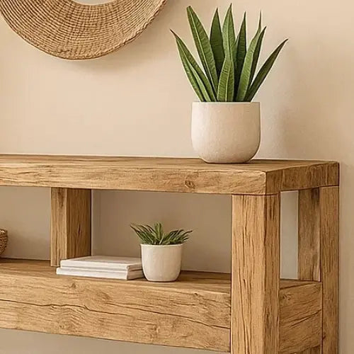 Handcrafted Solid Wood Console Table – Contemporary Organic Minimalism Lynnsnail