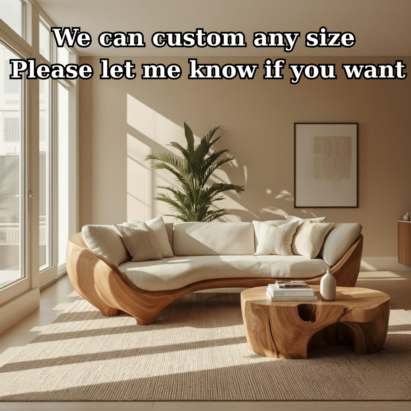Handcrafted Solid Walnut Sofa – Modern Sculptural Wood Couch with Smooth Organic Curves Lynnsnail