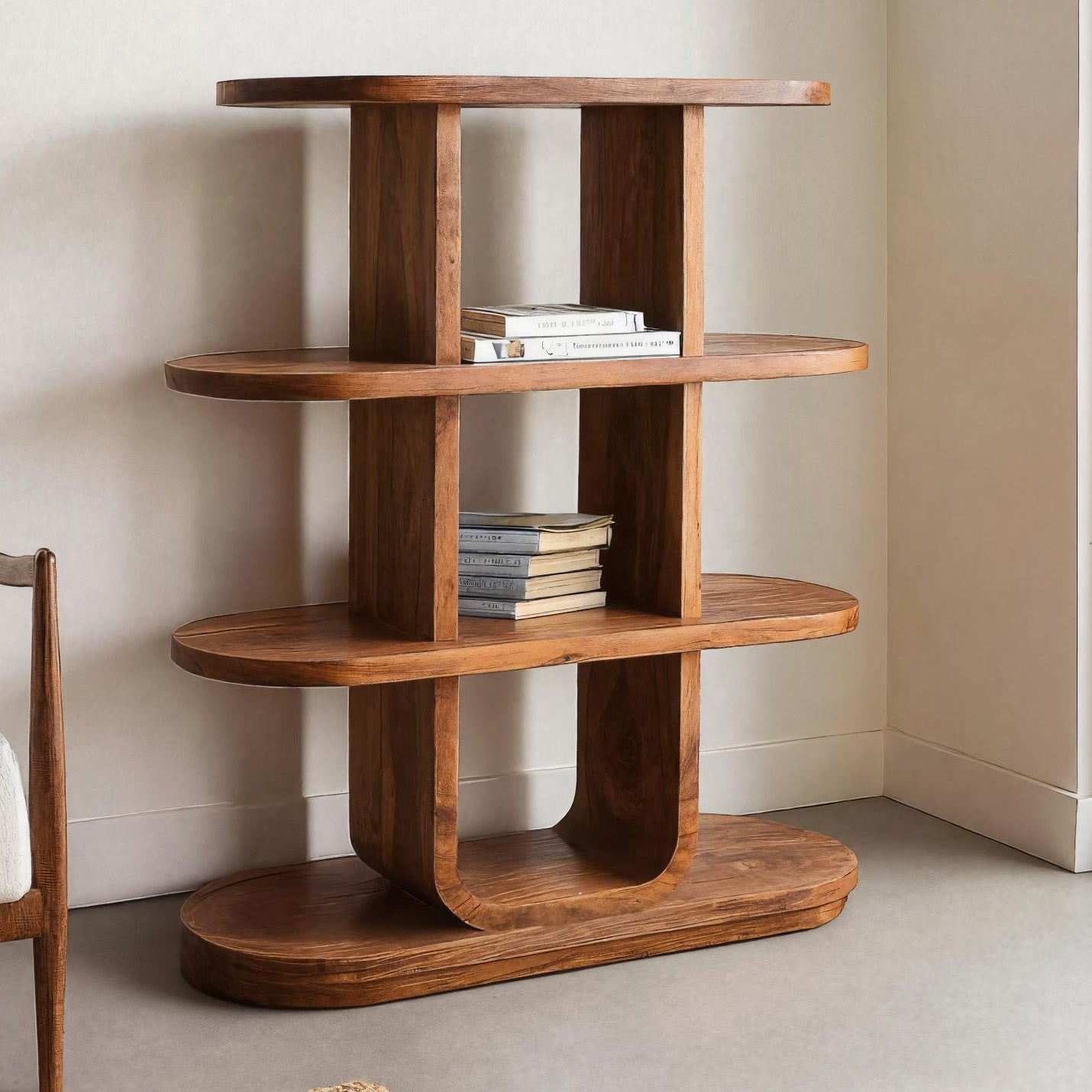 Handcrafted Bookshelf Open Storage Design For Living Room Lynnsnail