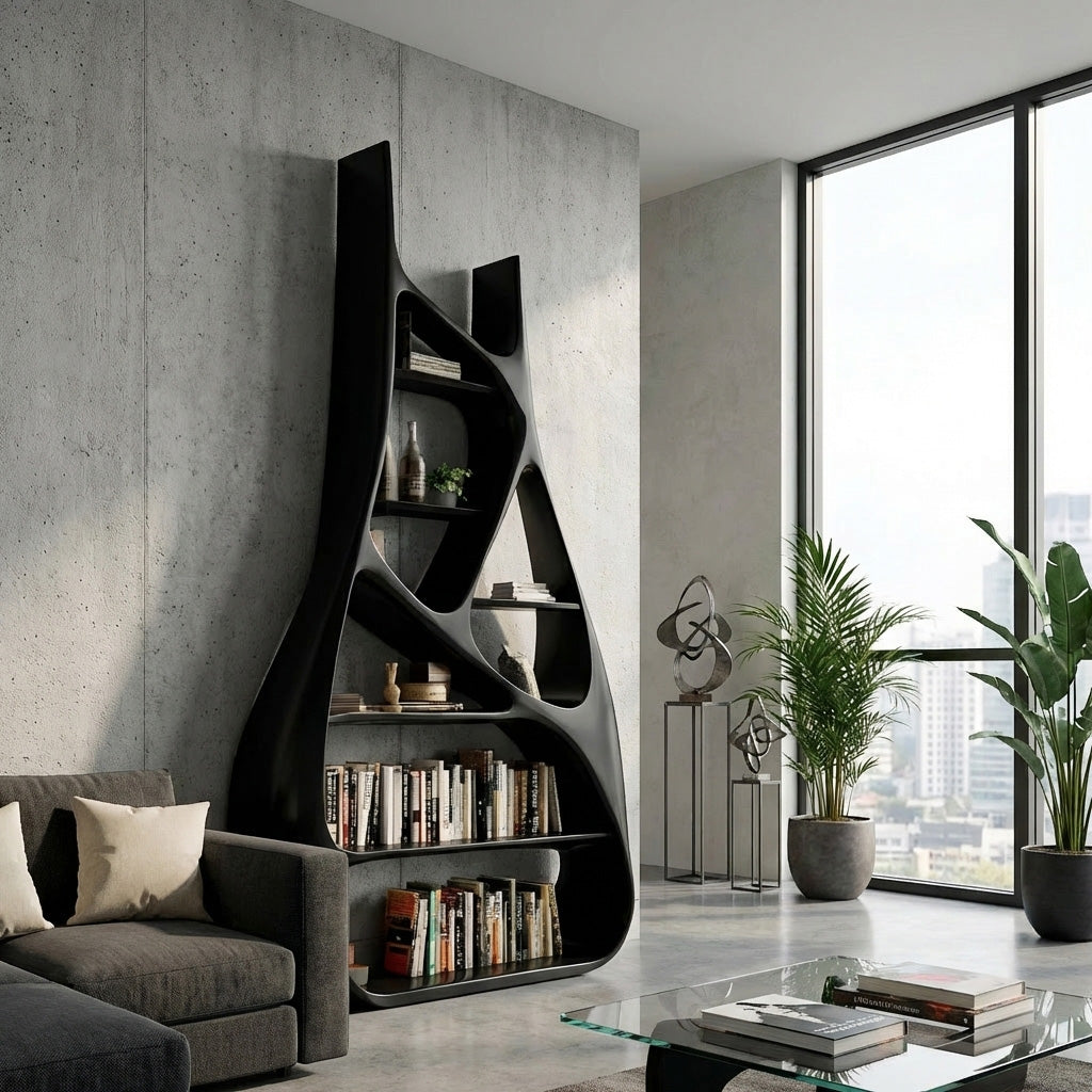 Minimalist Sculptural Bookshelf For Living Room Furniture Lynnsnail