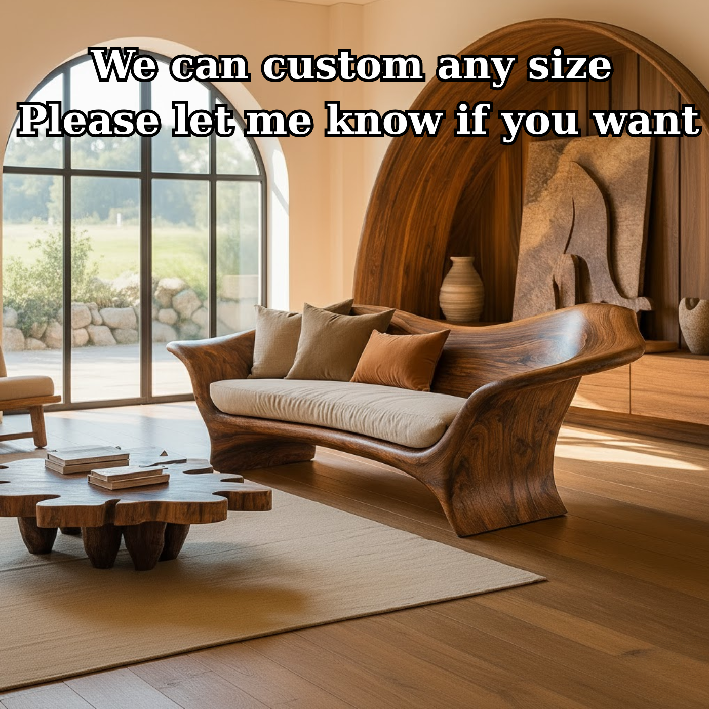 Handcrafted Solid Wood Sofa – Organic Modern Design Lynnsnail