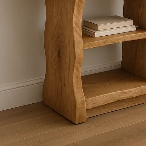 Handcrafted Solid Wood Sculptural Console Table – Organic Modern Design Lynnsnail