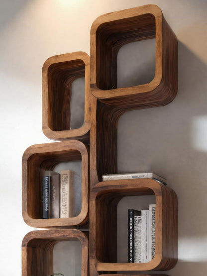 Modern Wall Mounted Bookshelf With Square Design For Living Room Lynnsnail