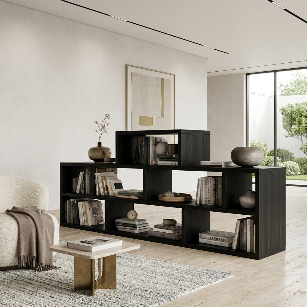 Handcrafted Wooden Bookshelf With Multi Storage For Living Space Lynnsnail