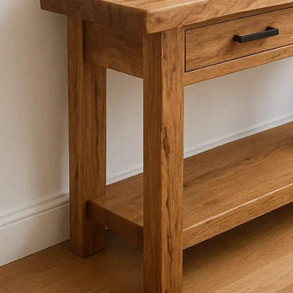 Handcrafted Solid Wood Console Table – Modern Organic Simplicity Lynnsnail