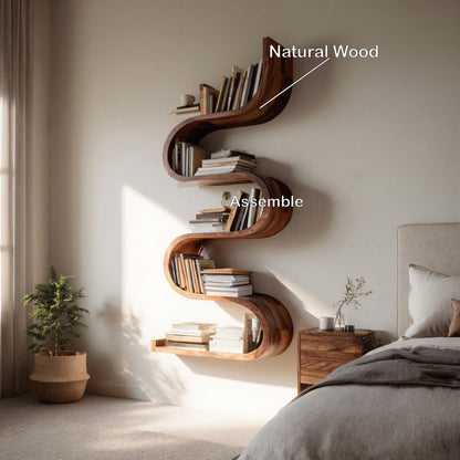 Contemporary Vertical Wall Bookshelf For Living Decor Lynnsnail