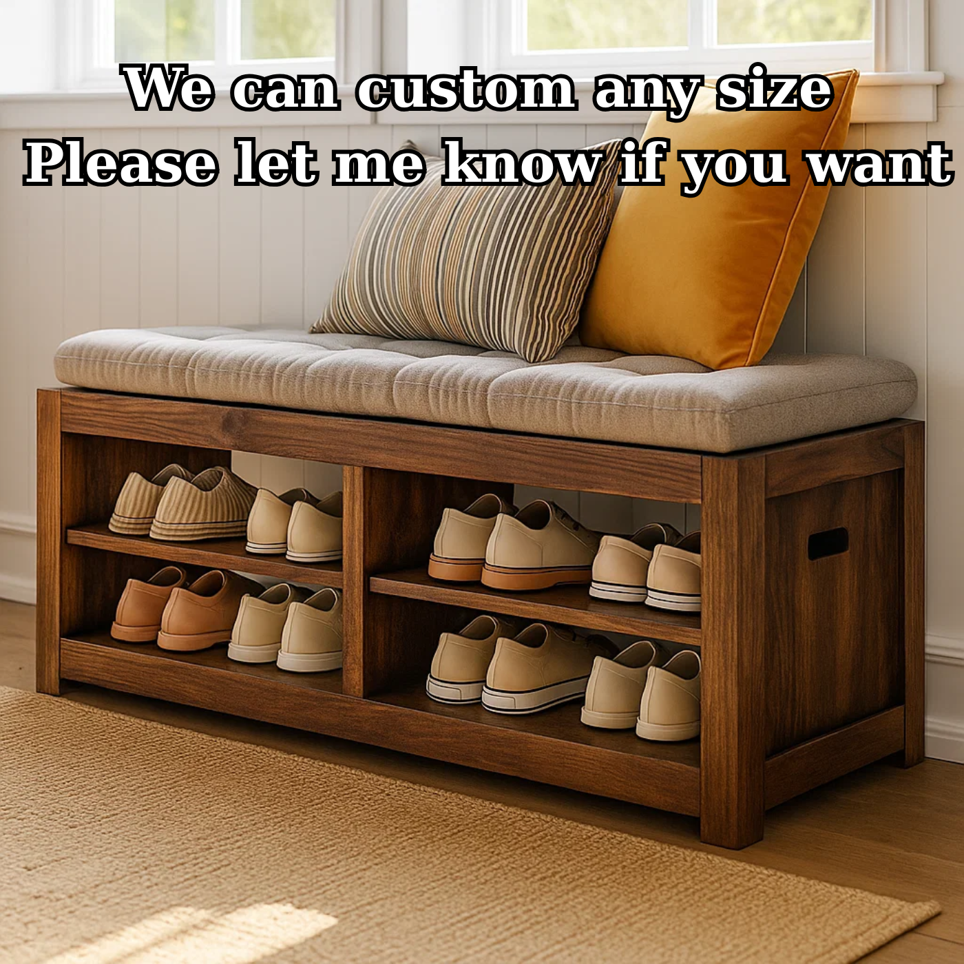 Handcrafted Solid Wood Bench – Transitional Design with Comfortable Upholstered Top Lynnsnail