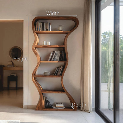 Organic Sculpture Wavy Bookshelf For Living Room Or Office Furniture Lynnsnail