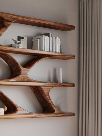 Modern Sculptural Wall Mounted Bookshelf For Bedroom Lynnsnail