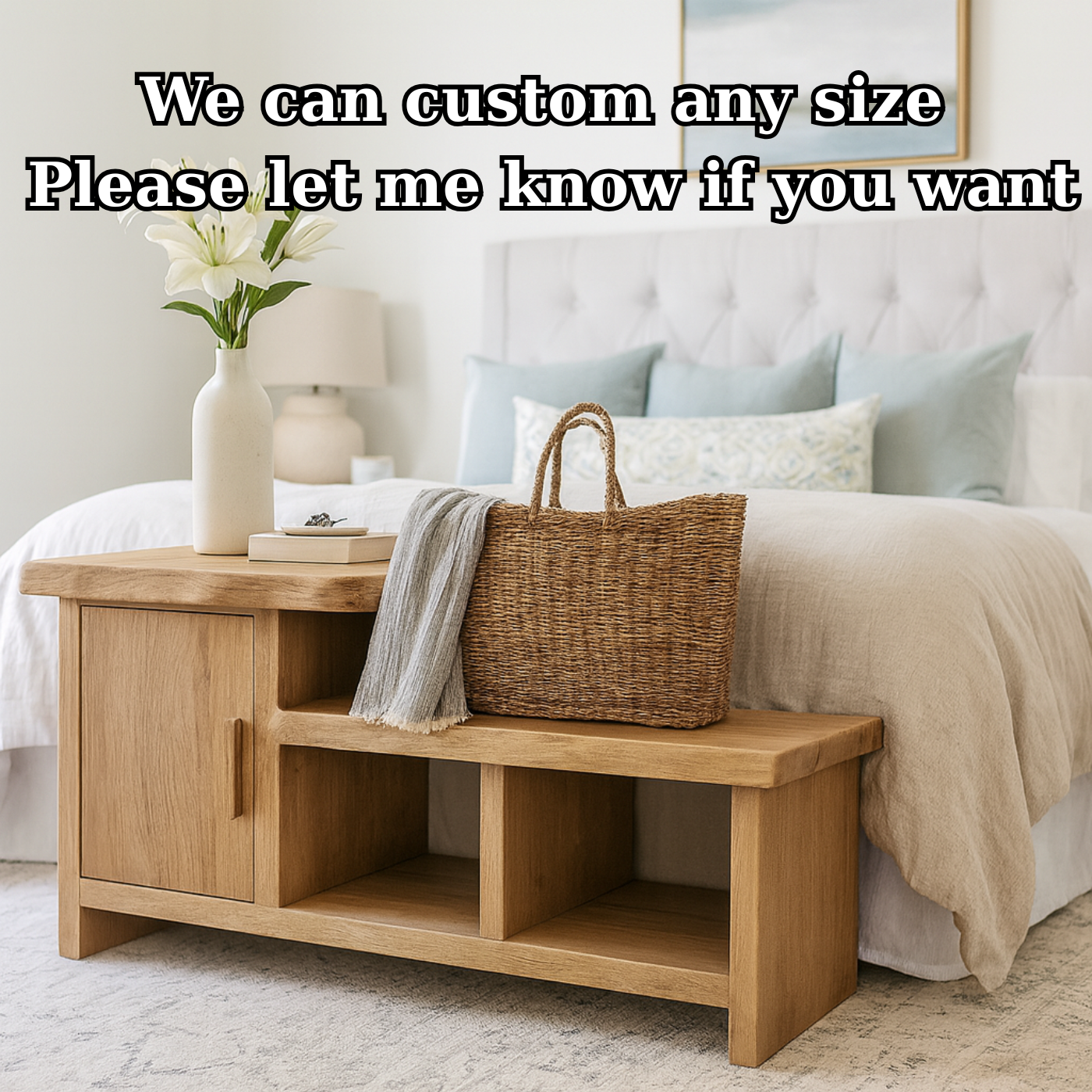 Handcrafted Solid Wood Bench – Modern Organic Seating with Versatile Storage Lynnsnail