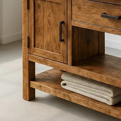 Handcrafted Solid Wood Console Table – Modern Rustic Functionality Lynnsnail