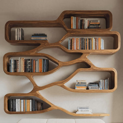 Modern Sculpted Bookcase For Living Room Lynnsnail