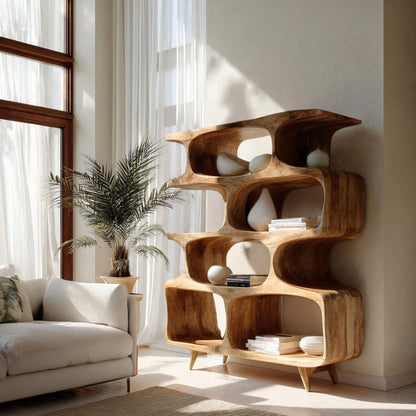 Modern Open Wooden Bookshelf For Beach House Lynnsnail