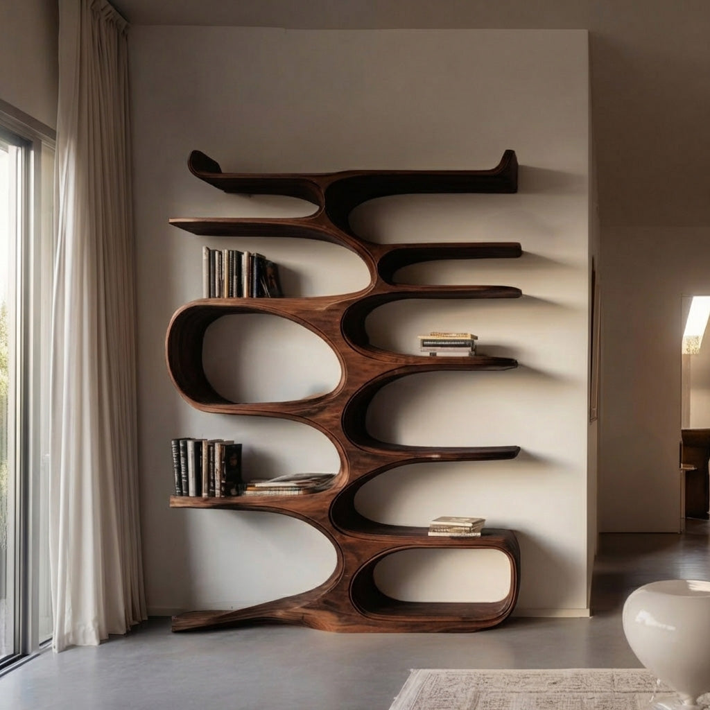 Mid Century Natural Wood Bookshelf For Living Room Furniture Lynnsnail