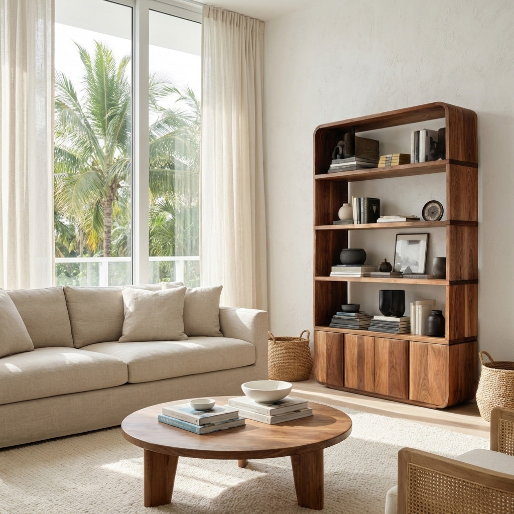 Elegant Natural Wood Bookcase For Modern Home Lynnsnail