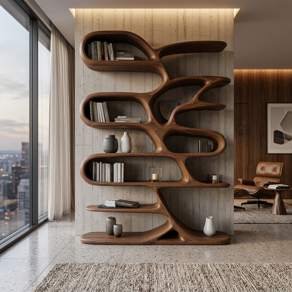 Contemporary Wooden Bookcase For Minimalist Living Room Decor Lynnsnail