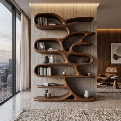Contemporary Wooden Bookcase For Minimalist Living Room Decor Lynnsnail