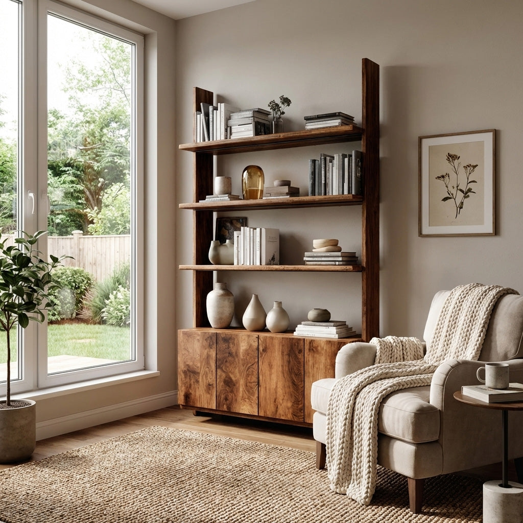 Modern Bookshelf With Open Shelf And Drawers For Living Lynnsnail