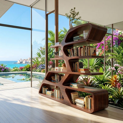 Modern Sculptural Bookshelf For Living Room Decor Lynnsnail