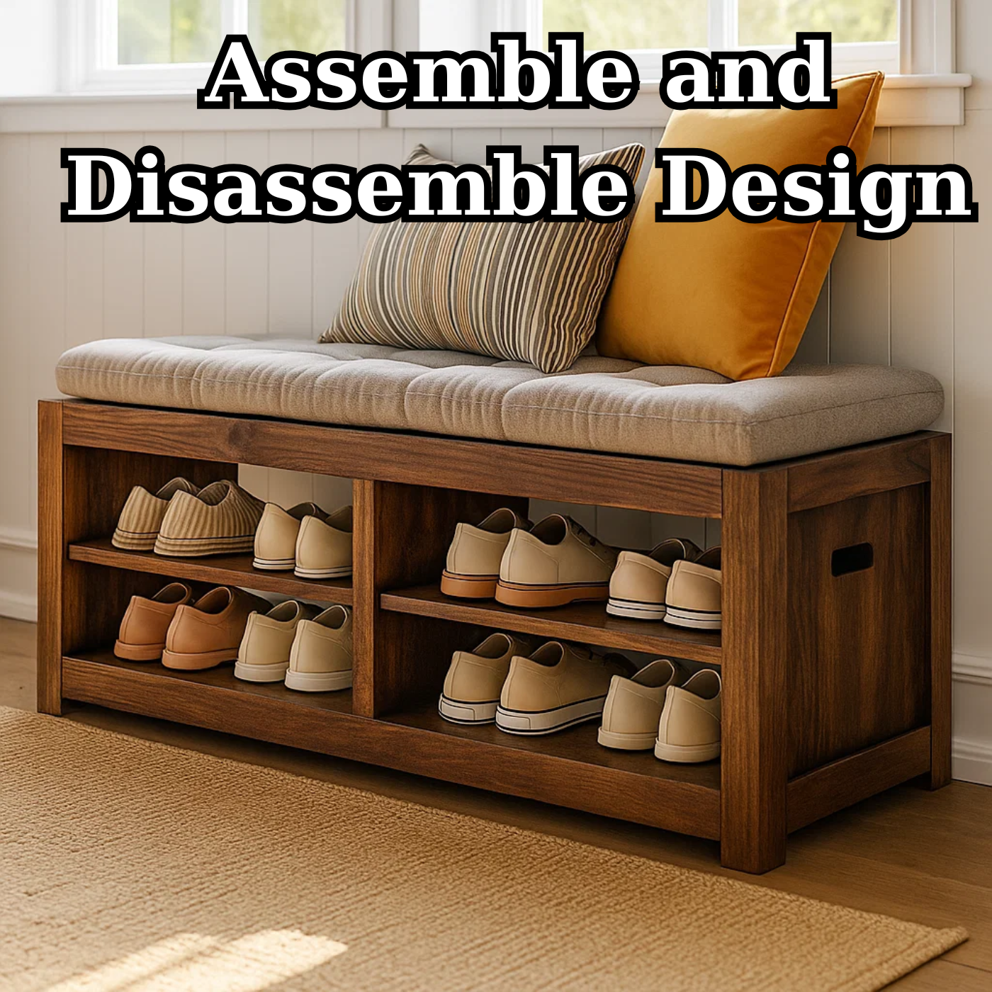 Handcrafted Solid Wood Bench – Transitional Design with Comfortable Upholstered Top Lynnsnail