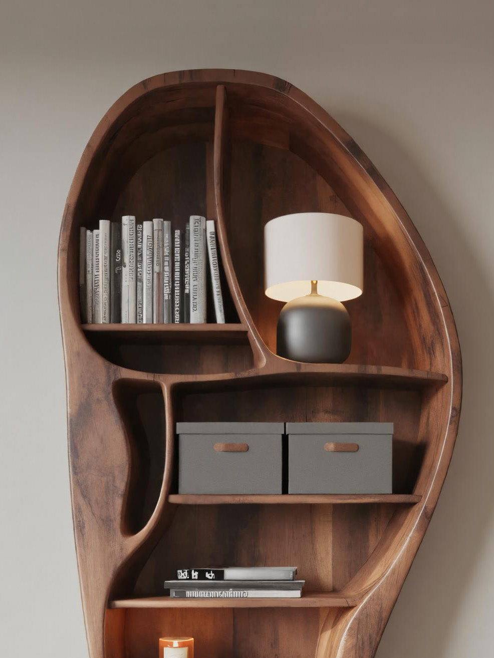 Organic Wall Bookshelf With Sculptural Design For Living Room Or Office Lynnsnail