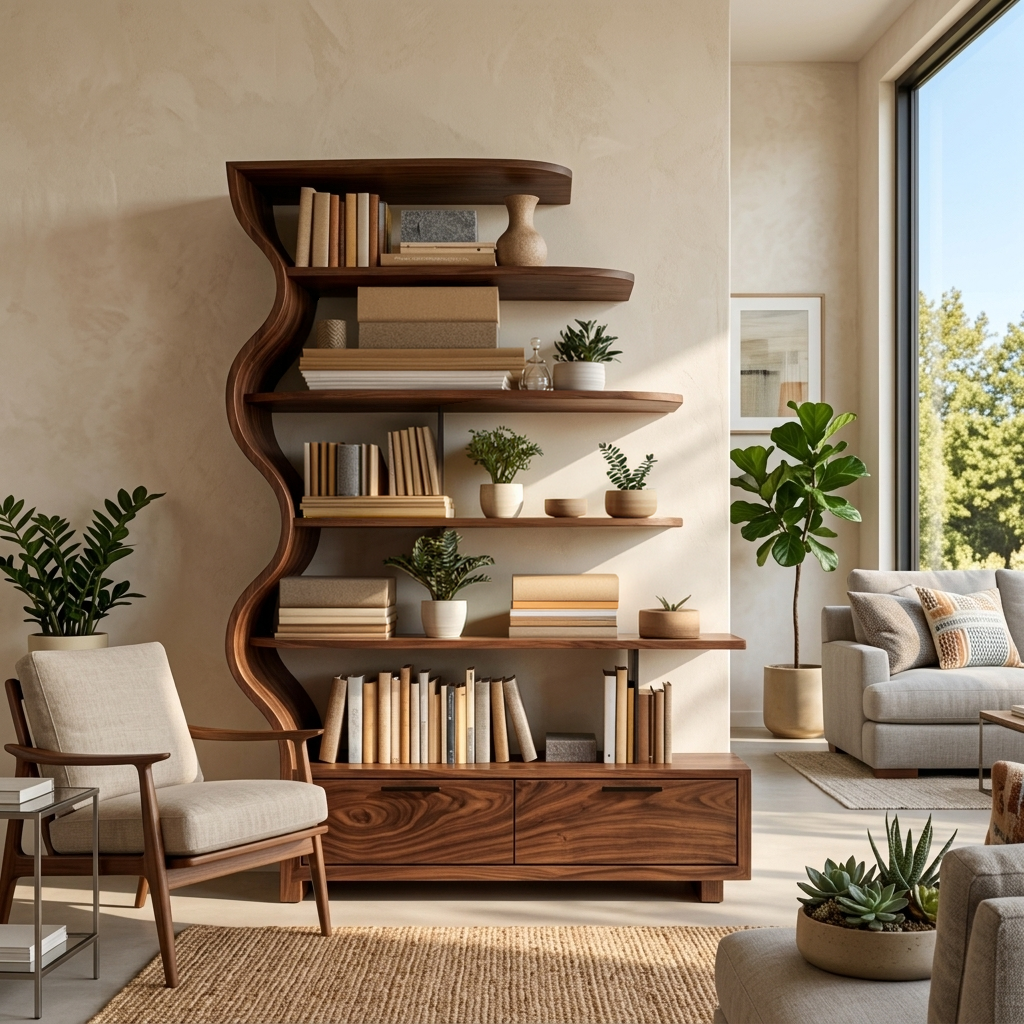 Contemporary Natural Wood Bookshelf For Interior Space Lynnsnail