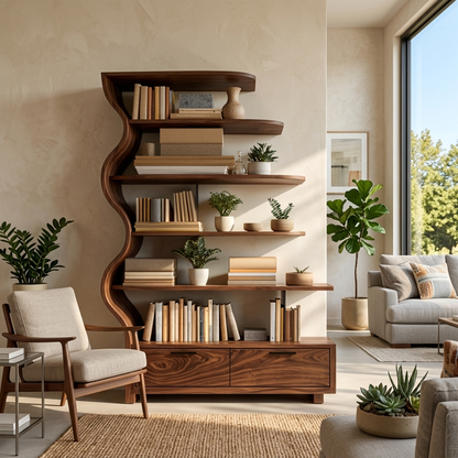 Contemporary Natural Wood Bookshelf For Interior Space Lynnsnail