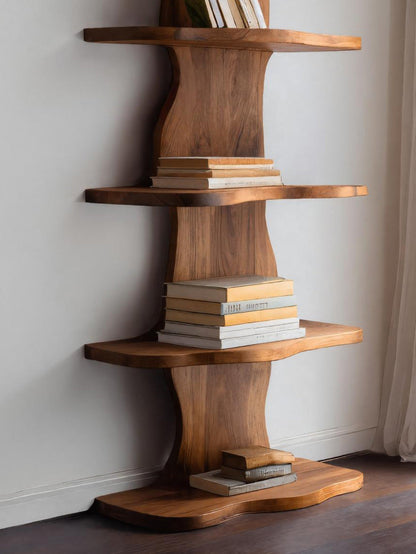 Modern Sculptural Wave Bookshelf For Living Room Lynnsnail