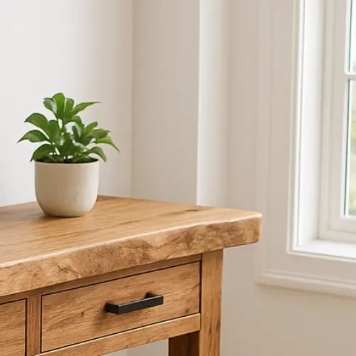 Handcrafted Solid Wood Console Table – Modern Organic Simplicity Lynnsnail