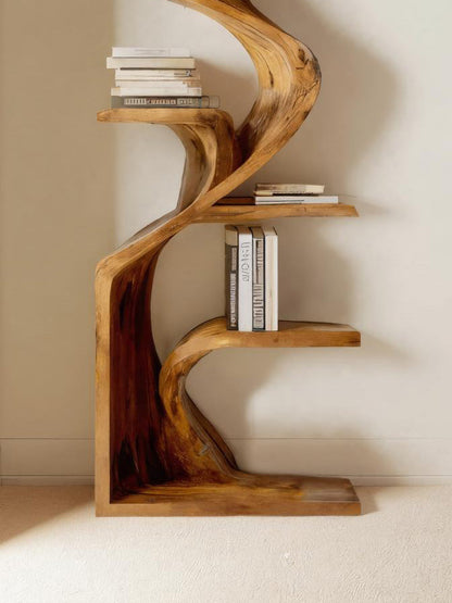 Handcrafted Sculpted Bookshelf For Living Room Lynnsnail