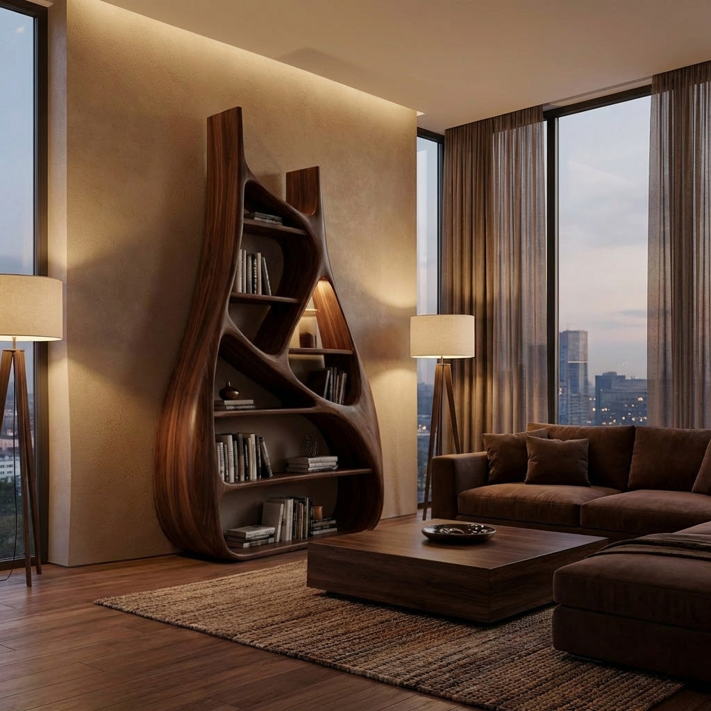 Minimalist Sculptural Bookshelf For Living Room Furniture Lynnsnail