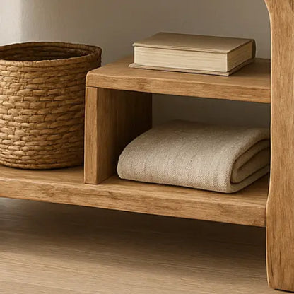 Handcrafted Solid Wood Sculptural Console Table – Organic Contemporary Form Lynnsnail