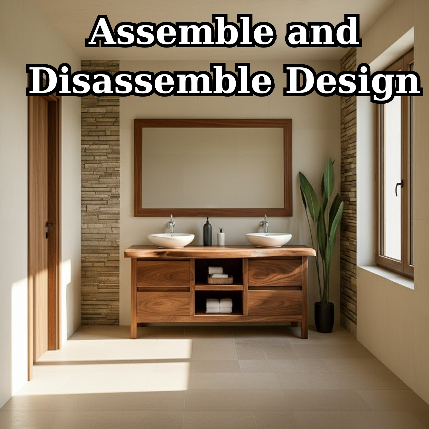 Handcrafted Solid Wood Bathroom Vanity - Live Edge Walnut, Drawers & Open Shelving Lynnsnail