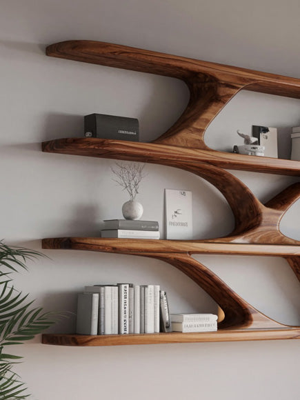 Modern Sculptural Wall Mounted Bookshelf For Bedroom Lynnsnail