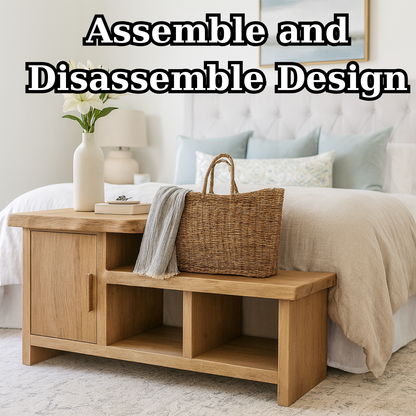 Handcrafted Solid Wood Bench – Modern Organic Seating with Versatile Storage Lynnsnail