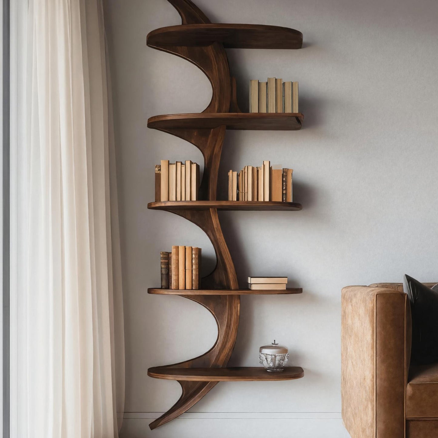 Organic Wall Bookshelf For Living Room Or Bedroom Lynnsnail