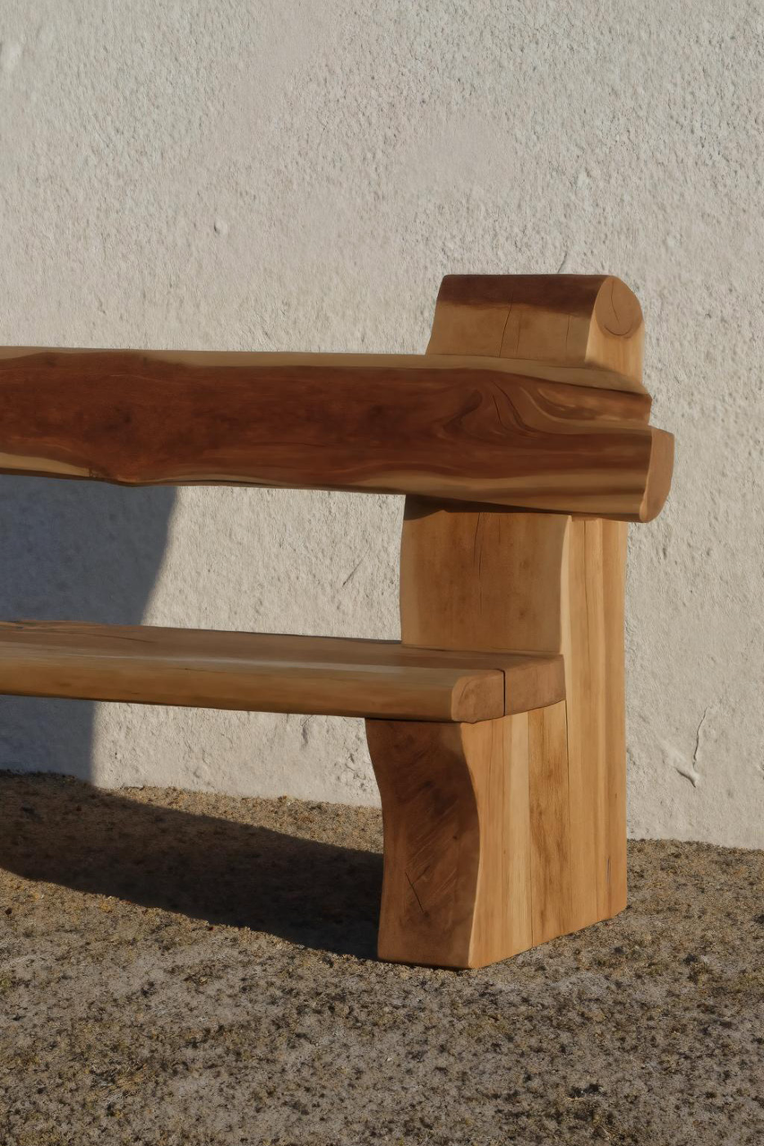 Rustic Live Edge Bench With Natural Finish For Yard Or Porch Lynnsnail