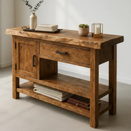 Handcrafted Solid Wood Console Table – Modern Rustic Functionality Lynnsnail