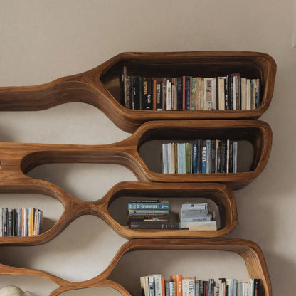 Organic Sculptural Wall Bookcase For Living Room Lynnsnail