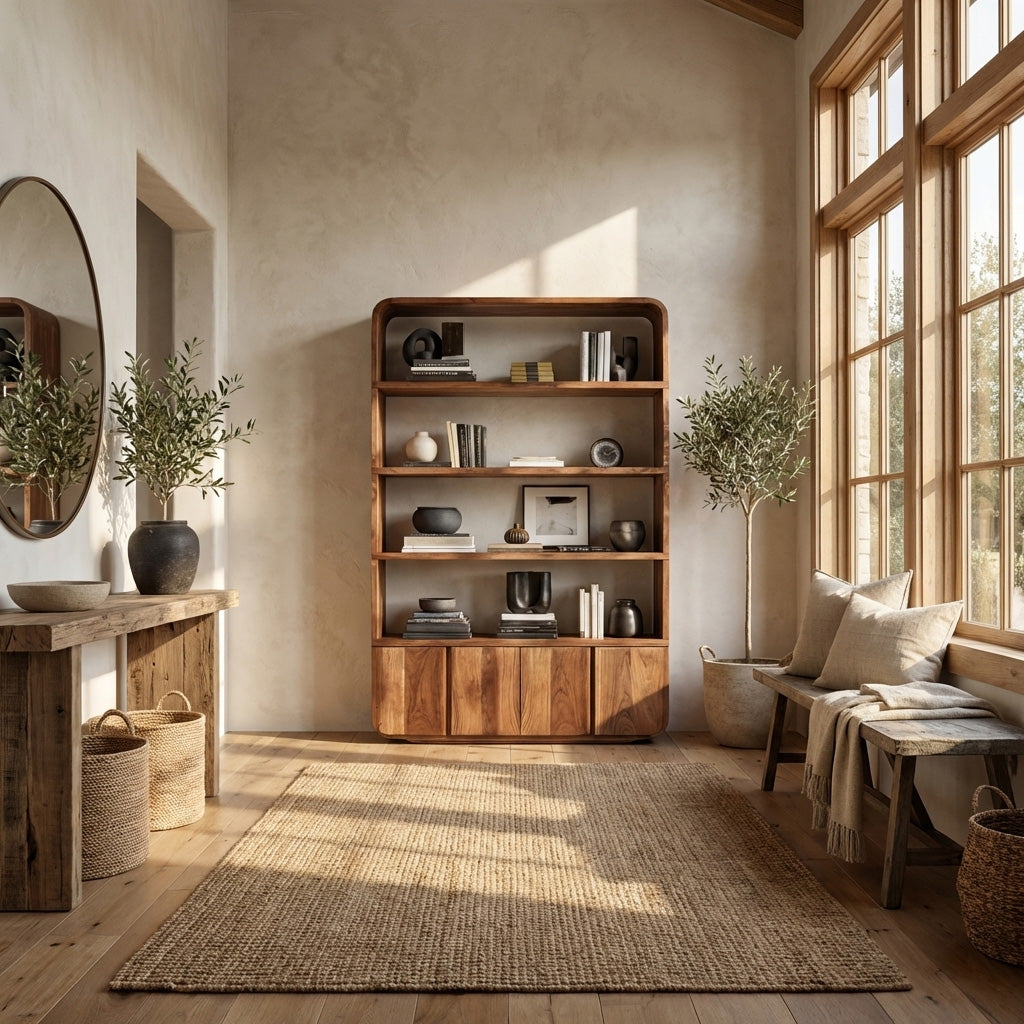 Elegant Natural Wood Bookcase For Modern Home Lynnsnail