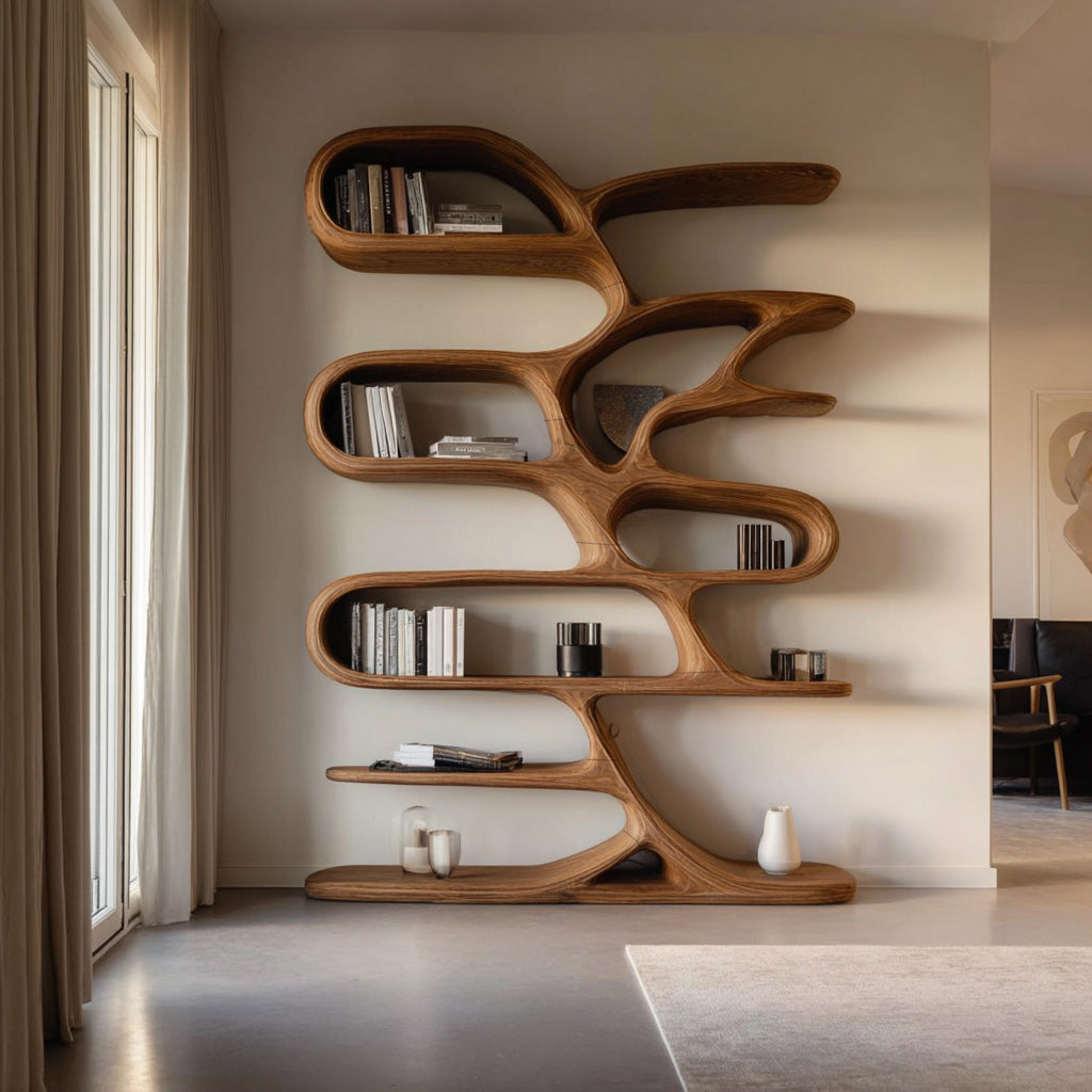Contemporary Wooden Bookcase For Minimalist Living Room Decor Lynnsnail