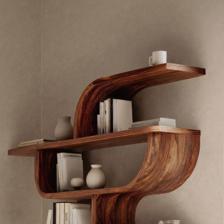 Statement Wall Shelf With Flowing Curves For Modern Home Lynnsnail