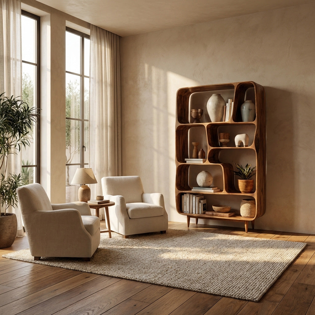 Mid Century Wood Bookshelf For Home Interiors Lynnsnail