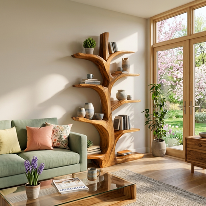 Minimal Natural Wood Bookshelf For Home Lynnsnail