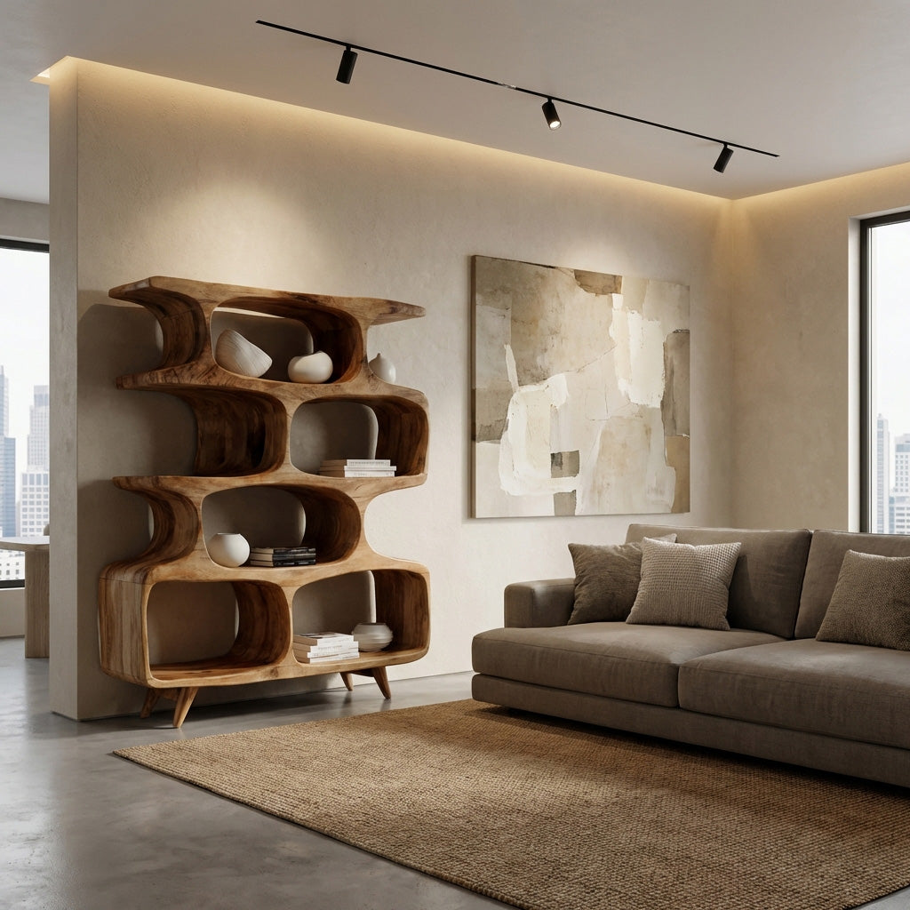 Modern Open Wooden Bookshelf For Beach House Lynnsnail